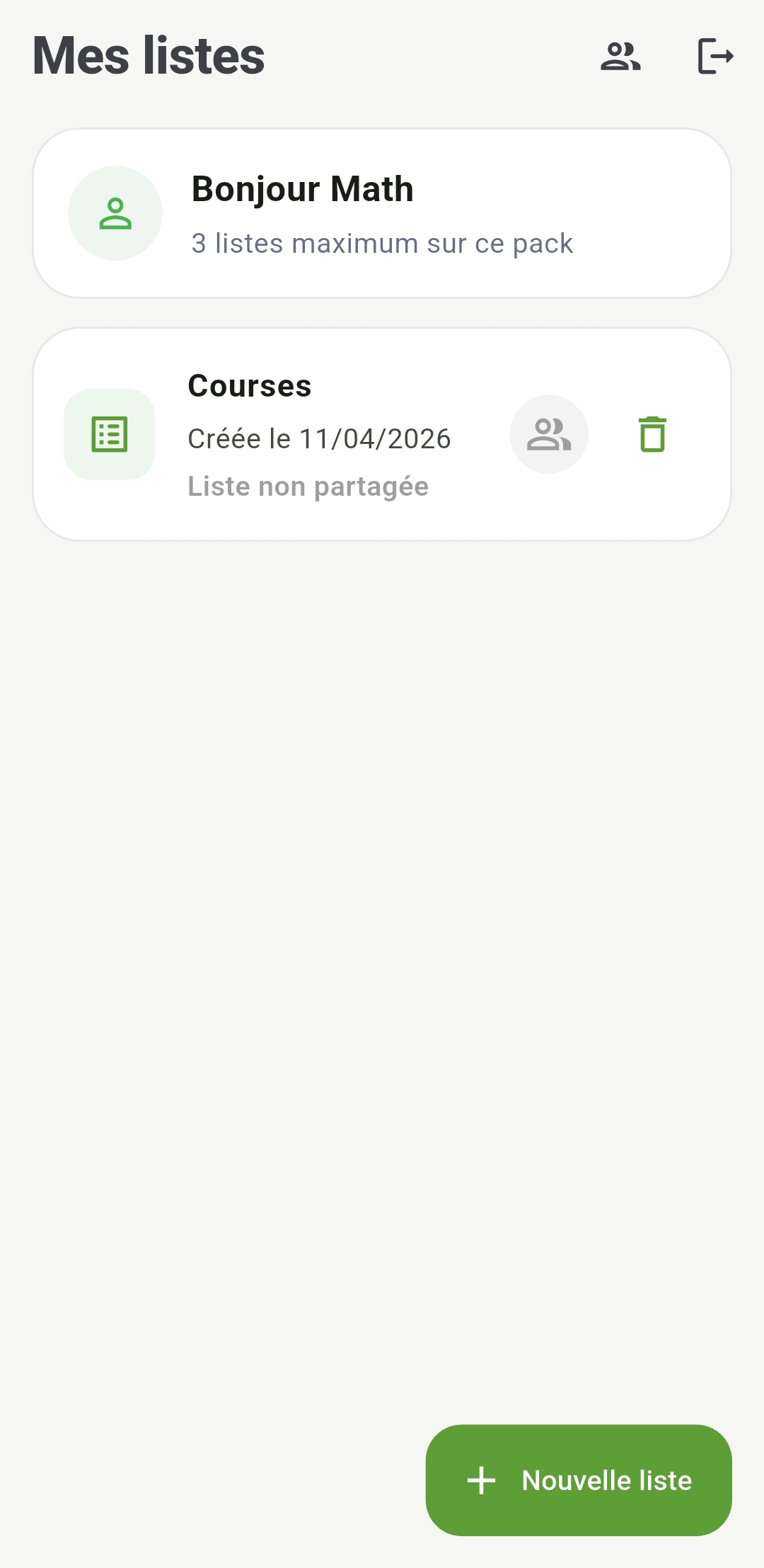 Listes Partagées